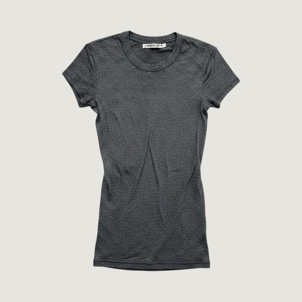 Michael Stars The Original Tee Charcoal Grey Metallic Shimmer Short Sleeve OS